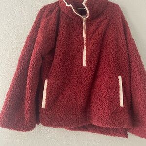 Sunday Red Fleece Pullover